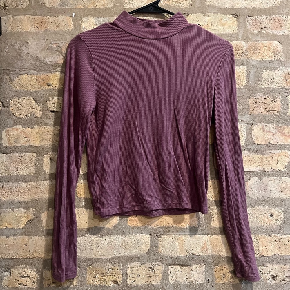 Chic & Cozy Mauve Ribbed Cropped Top - Charlotte Russe (Size Medium)